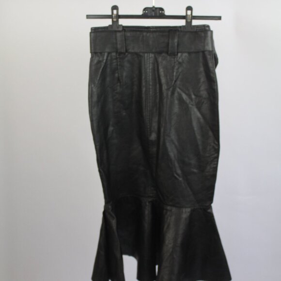 Women's HM Black Pencil Pleather Skirt Size 4 - Picture 10 of 14